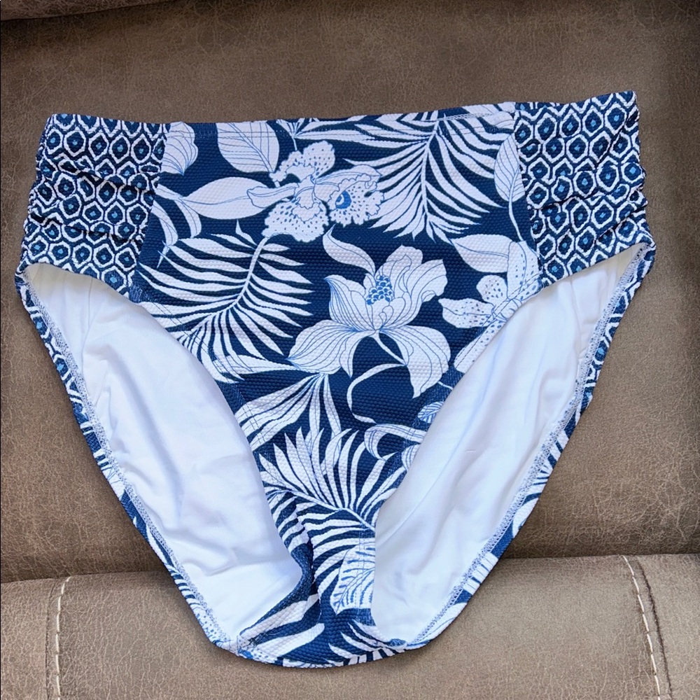 Tommy Bahama Island Cays Blooms Shirred high waist Bikini Bottom - Small - New